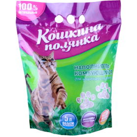 Ком­ку­ю­щий­ся на­пол­ни­тель «Кош­ки­на по­лян­ка» бен­то­ни­то­вый, 5 л, 3 кг