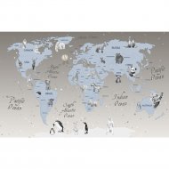 Фотообои «Citydecor» Карта мира на русском 5, 5 листов, 500х254 см