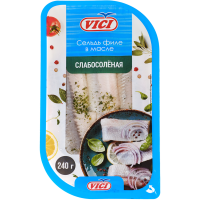 

Сельдь"СЛАБОСОЛЕНАЯ"(в масле,в/у)240г