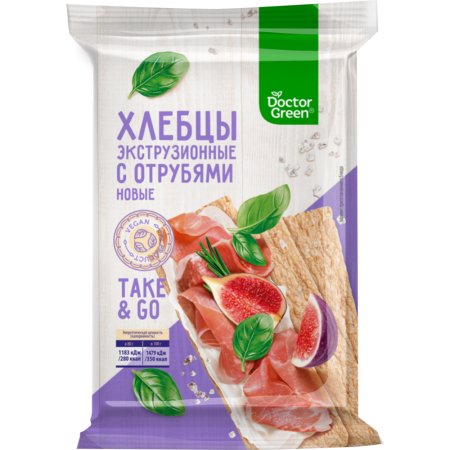 Хлебцы Doctor Green экструзионные, с отрубями, 80 г