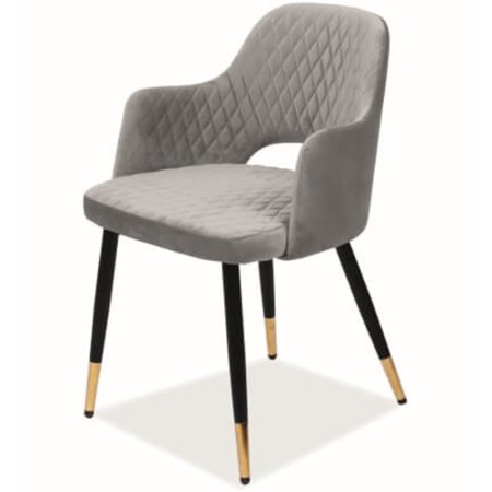 Стул Signal Franco Velvet, серый/черный/золотой