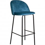 Барный стул «AksHome» Icon, HLR 62, голубой велюр/черный