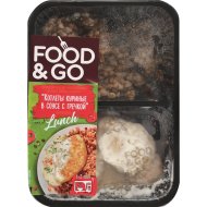 Котлеты куриные Food&Go в соусе с гречкой, охлажденные, 300 г