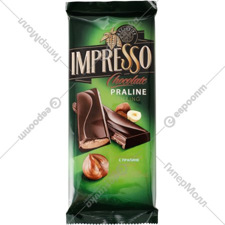 Шоколад «Impresso» горький, с начинкой пралине, 200 г
