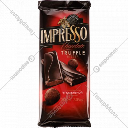 Шоколад «Impresso» горький с трюфельной начинкой, 200 г