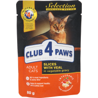 

Кон.корм д/к"CLUB 4 PAWS"тел.в соусе.80г