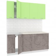 Готовая кухня «Кортекс-мебель» Корнелия Лира 1.8, зеленый/оникс/опал