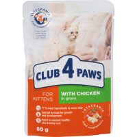 

Кон.корм д/к"CLUB 4 PAWS"кур.в соусе.80г