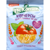 

Чипсы ц/з."DR.KORNER"(кук-рис,том,баз)50