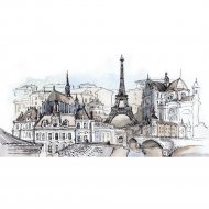 Фотообои «Citydecor» Акварельный Париж, 3 листа, 300х150 см