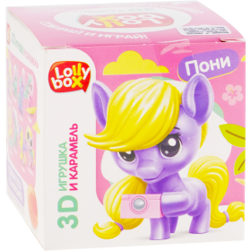 Карамель леденцовая на палочке «Lolly Box» Пони, с ароматом клубники, с подарком, 11.4 г