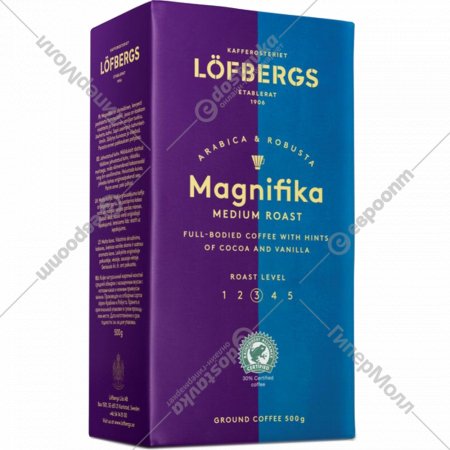 Кофе жареный молотый «Lofbergs» Magnifika, 500 г