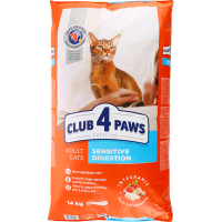 

Корм д/к прем"CLUB 4 PAWS"(чувс.пищ)14кг