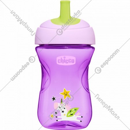 Чашка-поильник «Chicco» Advanced Cup, с трубочкой, фиолетовый, 00006941120180, 266 мл