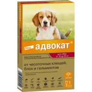 Адвокат УП.Капли на холку от глистов, клещей и гельминтов для собак, 10-25 кг, 2.5 мл, Elanco