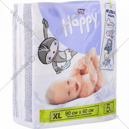 Пеленки детские «Bella Baby Happy» XL, 90х60, 5 шт