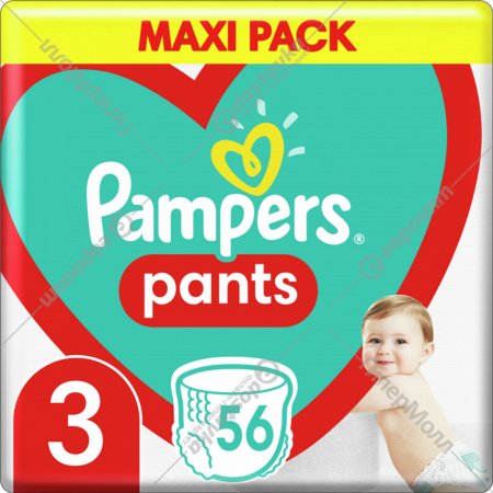 Подгузники-трусики детские «Pampers» Pants, размер 3, 6-11 кг, 56 шт