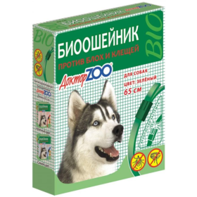 Био­ошей­ник «Д­ок­торZOO» для собак, от блох и клещей, зе­ле­ный, 65 см