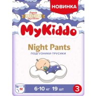 Подгузники-трусики детские «MyKiddo» Night, размер M, 6-10 кг, 19 шт