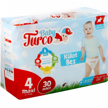 Трусики-подгузники «Baby Turco» размер 4, 8-18 кг, 30 шт