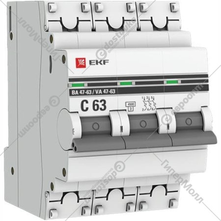 Автоматический выключатель «EKF» Proxima, MCB4763-3-40C-PRO
