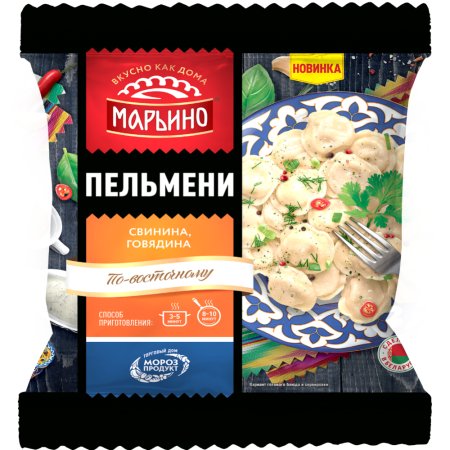 Пельмени Марьино по-восточному со свининой и говядиной, 400 г