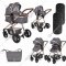 Детская коляска «Lorelli» Alexa 3в1 Luxe Black, 10021292186
