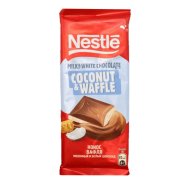 Шоколад Nestle молочный и белый с кокосовой стружкой и вафлей, 75 г