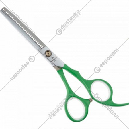 Ножницы парикмахерские «Dewal» Color Step, ML55AS-GN, филировочные, 28 зубцов, зеленый