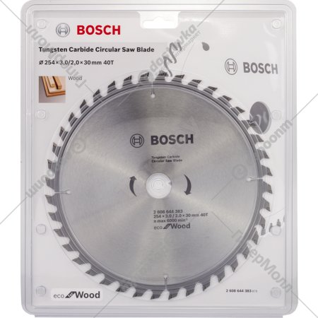 Диск пильный «Bosch» Eco Wood, 2608644383, 254х30 мм