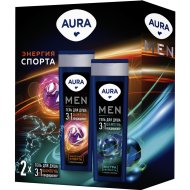 Подарочный набор «Aura» Men, Энергия спорта, гель для душа, 2х250 мл