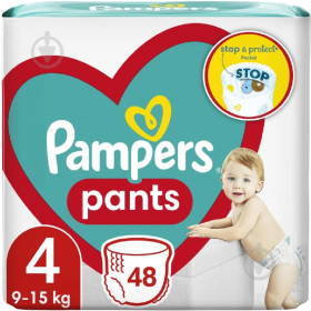 Под­гуз­ни­ки-тру­си­ки дет­ские «Pampers» Pants, размер 4, 9-15 кг, 48 шт