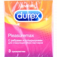 Презервативы «Durex» Pleasuremax, с ребрами и пупырышками 3 шт