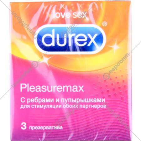 Презервативы «Durex» Pleasuremax, с ребрами и пупырышками 3 шт