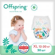 Подгузники-трусики детские «Offspring» Джунгли, OF02XLA, размер XL, 12-20 кг, 30 шт