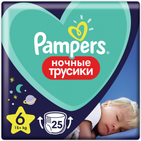 Тру­си­ки «Pampers» Night Pants Размер 6, 25 шт, 15кг+