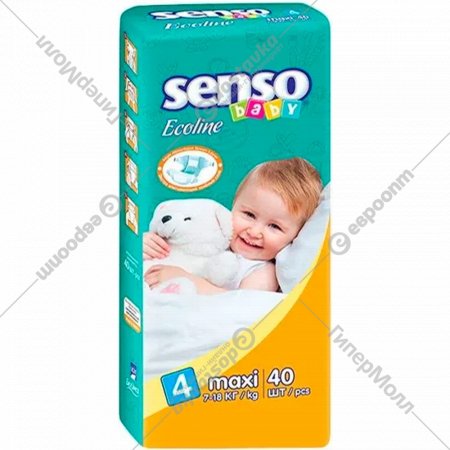 Подгузники детские «Senso Baby» Baby Ecoline, размер 4, 7-18 кг, 40 шт
