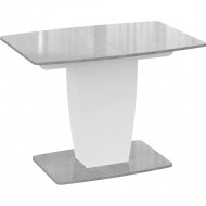 Обеденный стол «ТриЯ» Аризона Тип 1, светло-серый глянец/белый, 1100(1420)х770 мм