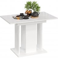 Обеденный стол «ТриЯ» Кёльн Тип 1, белый глянец/белый, 1100(1456)х678 мм