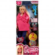 Кукла «Карапуз» София беременная, в розовой куртке, руки и ноги сгибаются, с аксессуарами, в коробке, 29 см