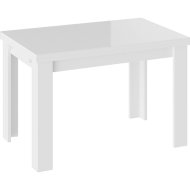 Обеденный стол «ТриЯ» Норман Тип 1, стекло белый глянец/белый, 1100(2100)х690 мм
