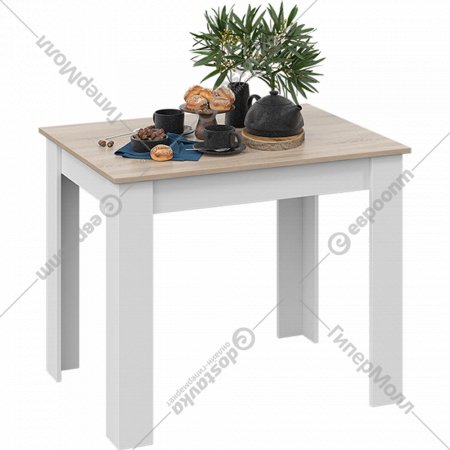 Обеденный стол «ТриЯ» Промо Тип 1, дуб сонома светлый/белый, 900х670 мм