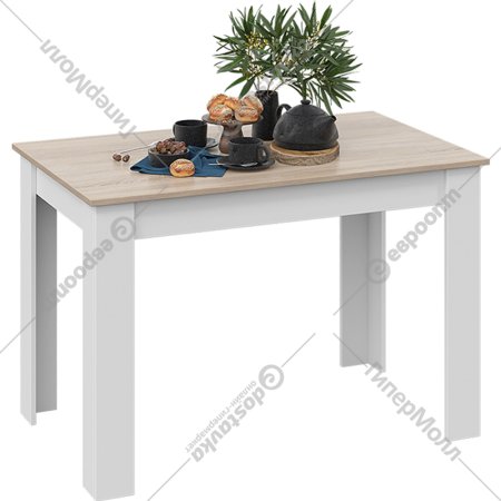 Обеденный стол «ТриЯ» Промо Тип 2, дуб сонома светлый/белый, 1100х670 мм