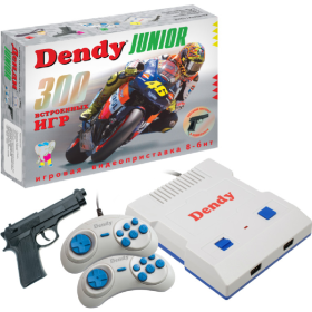 Иг­ро­вая при­став­ка «Dendy» Junior, 300 игр + све­то­вой пи­сто­лет