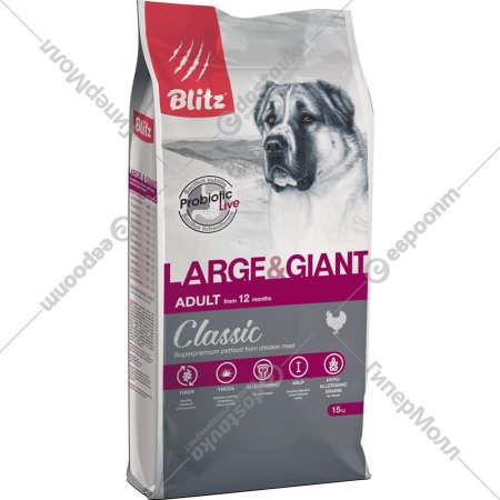 Корм для собак «Blitz» Adult Large&Giant Breeds, 4155, 15 кг