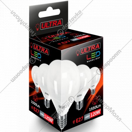 Лампа светодиодная «Ultra» LED G100 16W E27 3000K