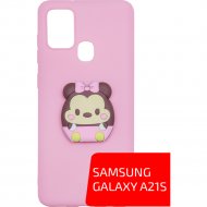 Чехол-накладка «Volare Rosso» с попсокетом, для Samsung Galaxy A21s, розовый/Минни маус