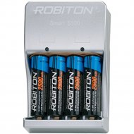 Зарядное устройство «Robiton» с аккумуляторами, Smart S500-4MHAA BL1, АА, ААА