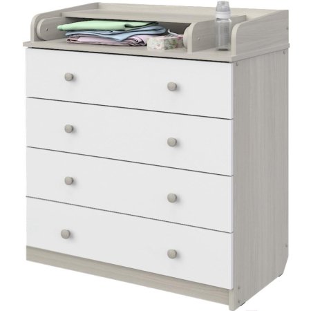 Комод Атон Сириус-2 804 ЛДСП, шимо светлый/белый