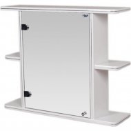 Шкаф для ванной «Гамма» 15, белый, левый, с зеркалом